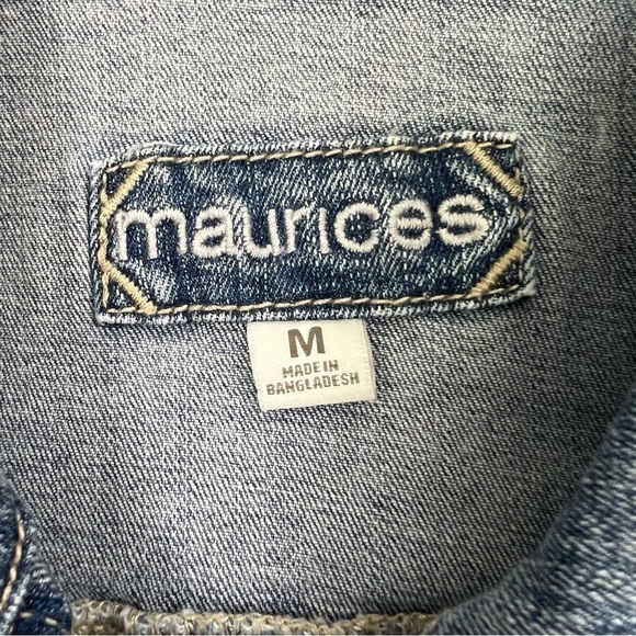 Maurices Women’s Blue Jean Vest Sz Medium Sleeveless Pockets Button Front - Picture 5 of 9